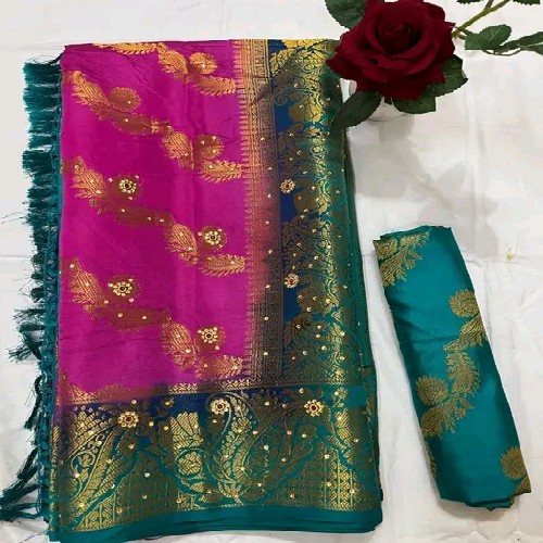 BALATON SAREE LAHARIYA STONE & SPECIAL JHALAR - WEDDING & PARTY WEAR