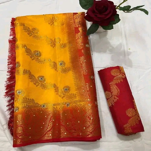 BALATON SAREE LAHARIYA STONE & SPECIAL JHALAR - WEDDING & PARTY WEAR