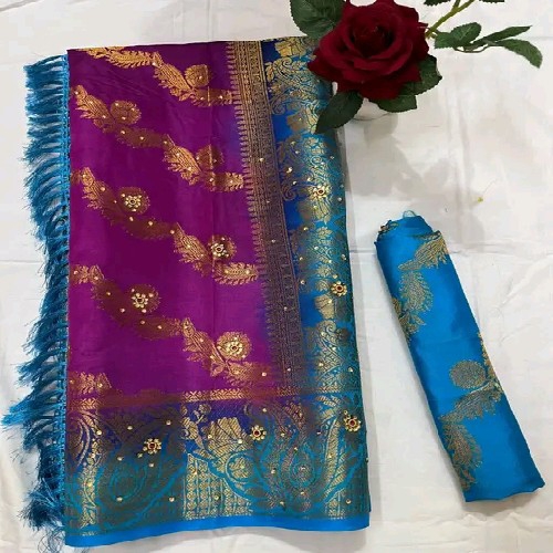 BALATON SAREE LAHARIYA STONE & SPECIAL JHALAR - WEDDING & PARTY