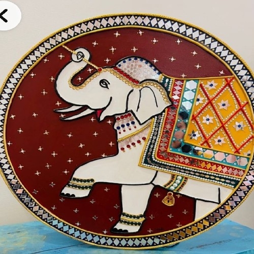 Handcrafted Elephant Wall Plate