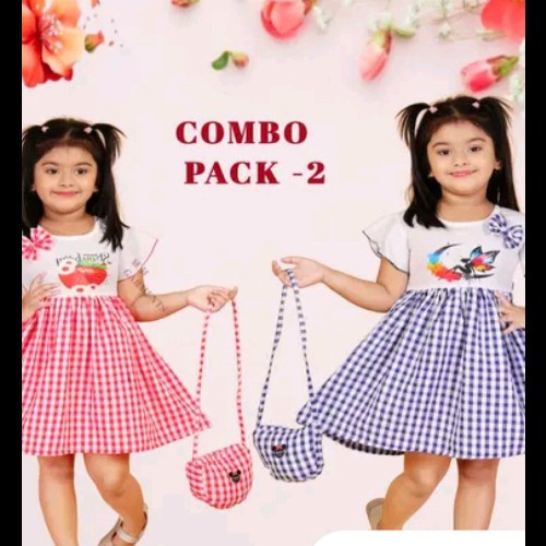 Girls Cute Trendy Fashtion Style Printed Frock