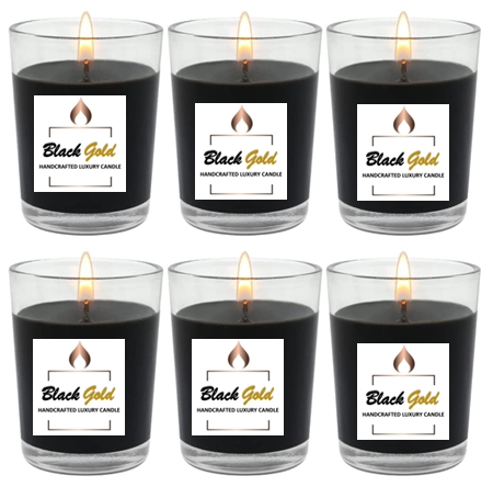 Glass Candle Black