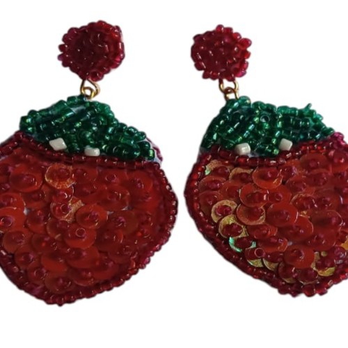 Strawberry Beaded Handmade Earring For Womens And Girls