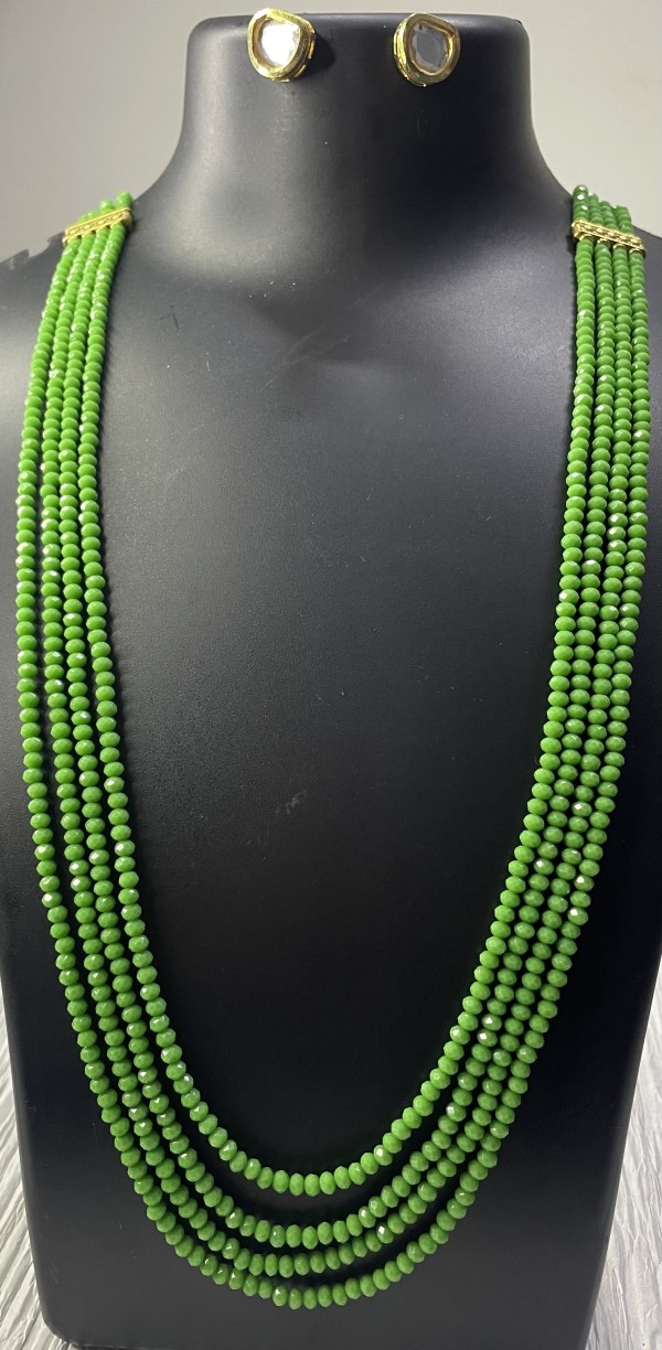 Green long necklace set