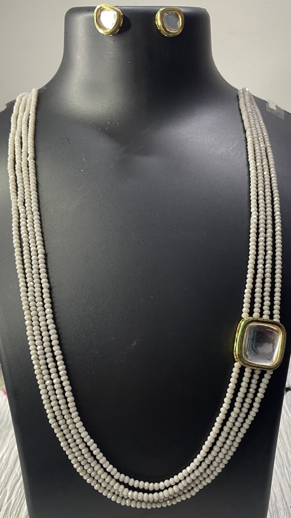 Grey long necklace set