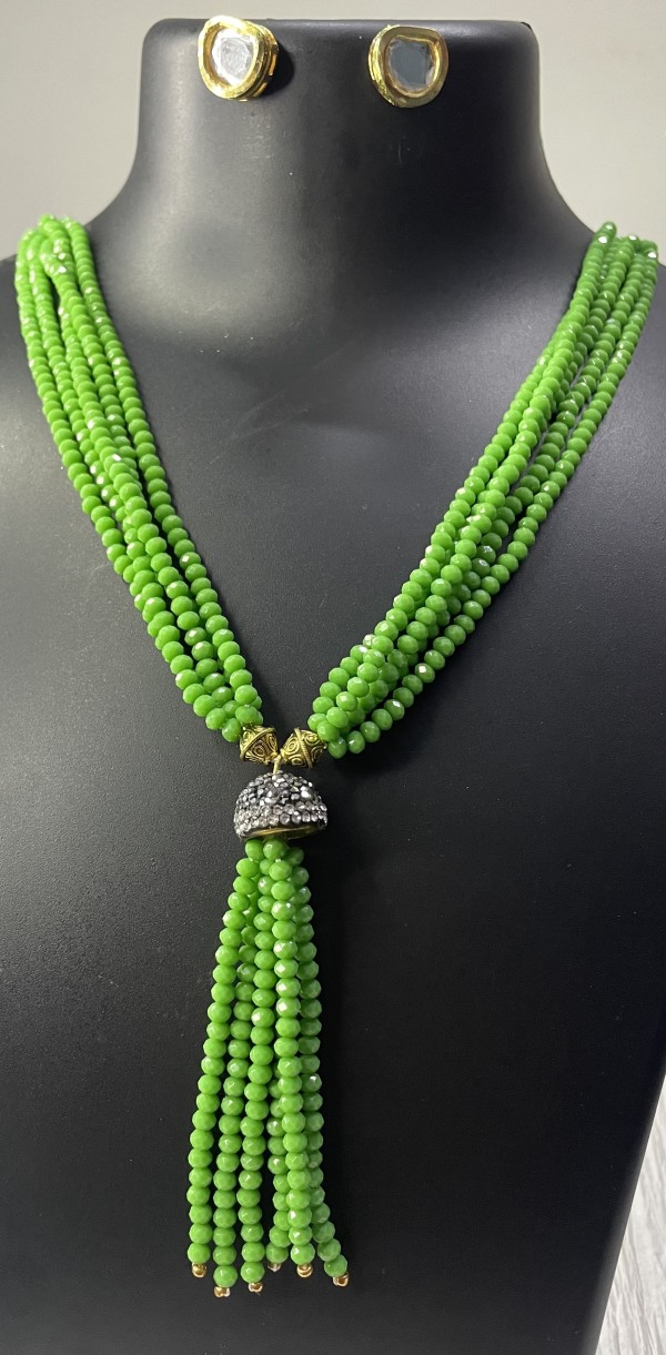 Green long necklace set