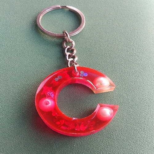 Resin Alphabet keychain (C)