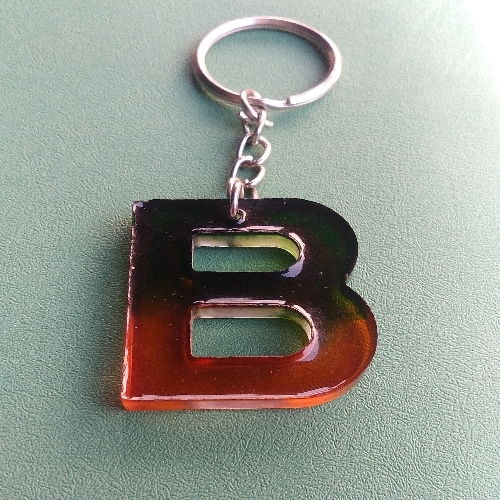 Resin Alphabet keychain (B)