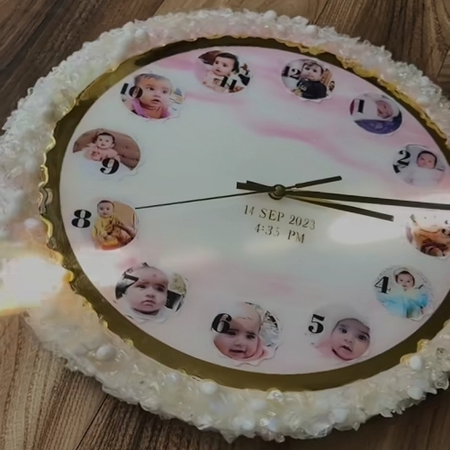 Resin Baby Photo Wall Clock