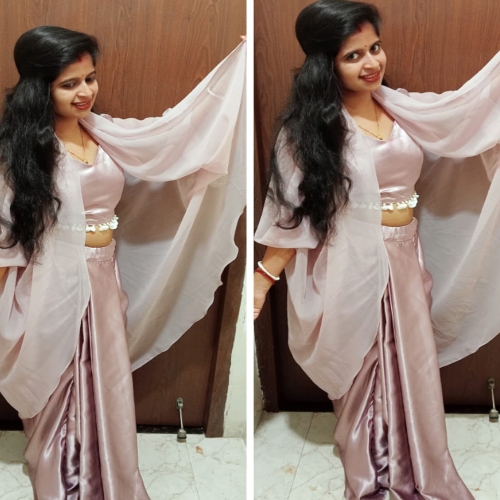 Dhoti blouse with shrug saim