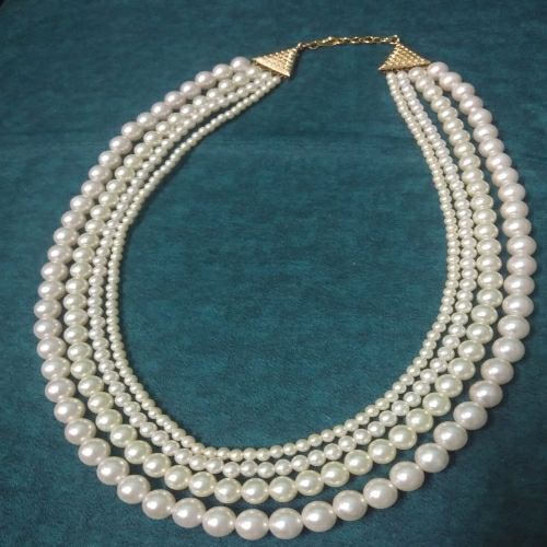 Four line pearl nacklace, mala