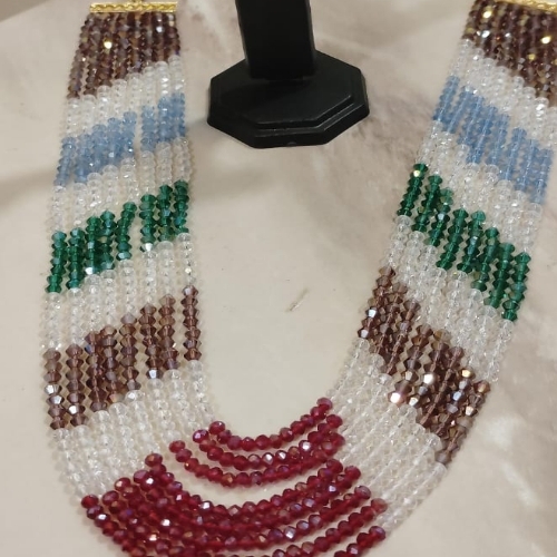 Beautiful crystal multi colour necklace set