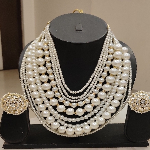 Premium Glass Pearl Necklace Set