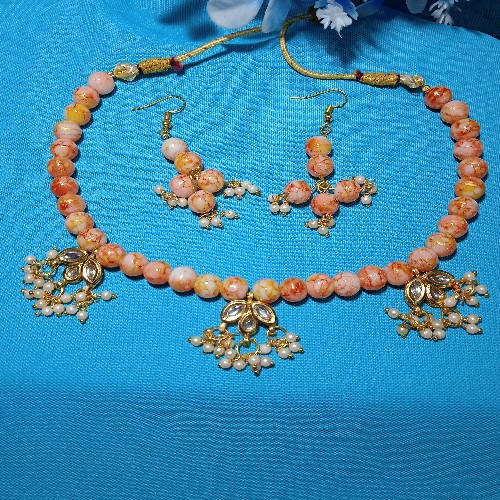 Purl &kundan Nackles Set